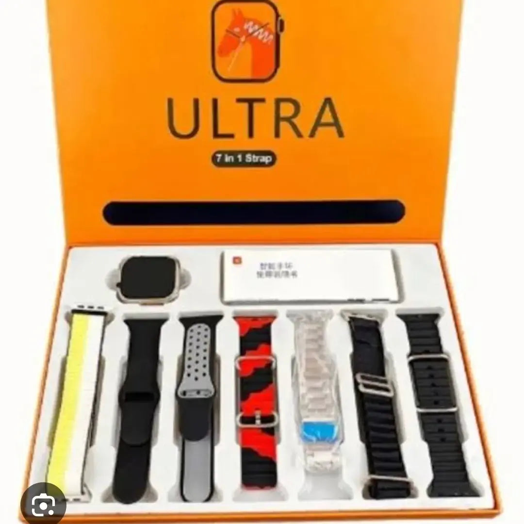 7 in 1 Ultra Sport Version Watch 49 MM BT Calling 7 Belt for Men & Women
