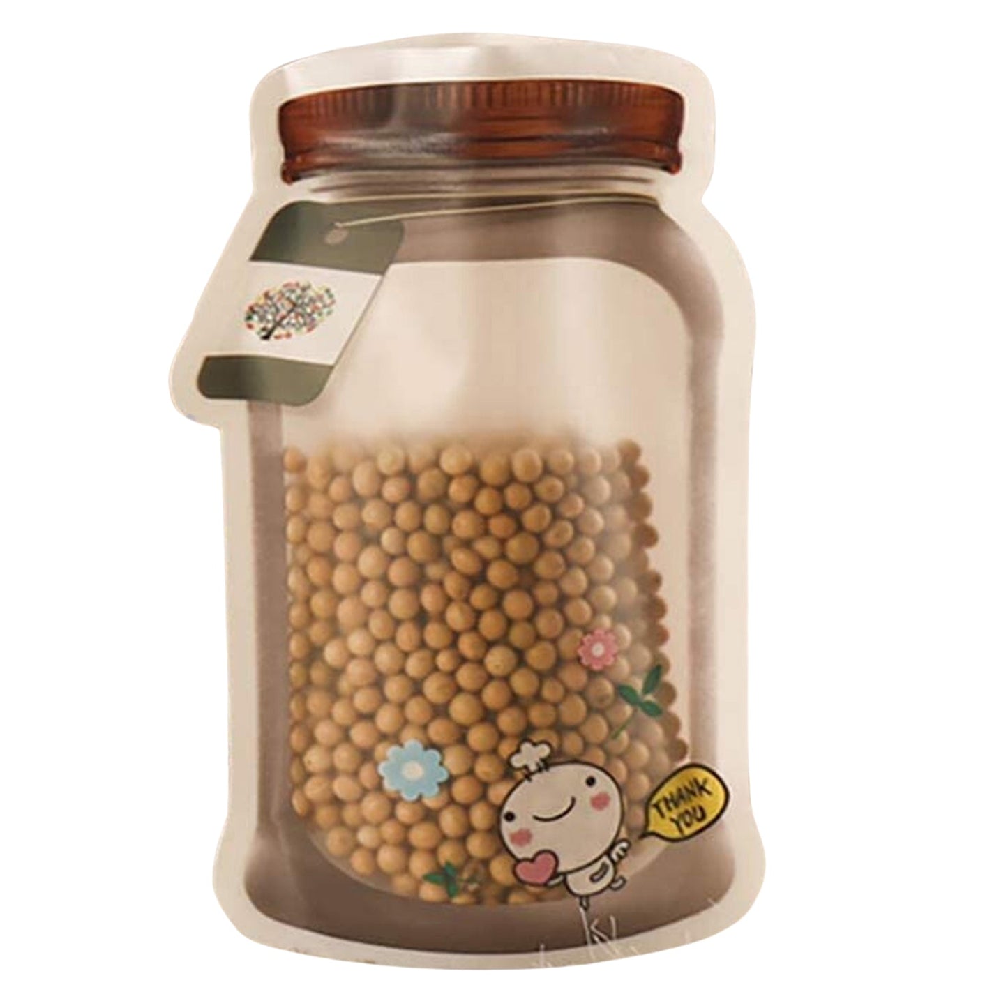 Plastic Transparent Big Jar Shaped Pouch With Zipper (1 Pc)