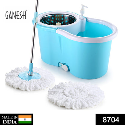 360-degree spinner bucket mop by Ganesh, showing the self-wringing mechanism.