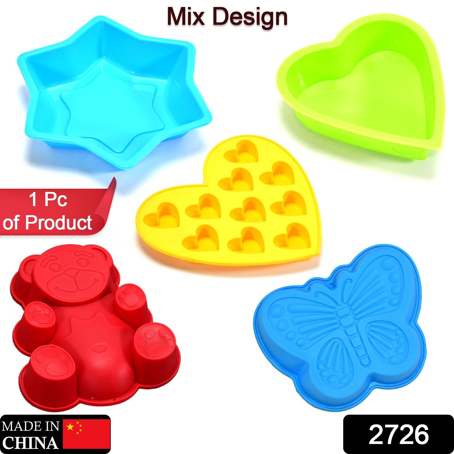 Assorted silicone baking cups, close-up view