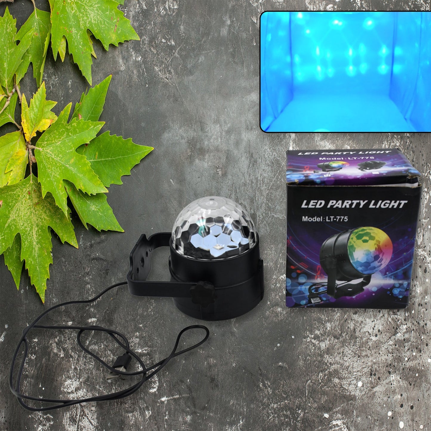 DJ stage light with disco ball effect, USB charging