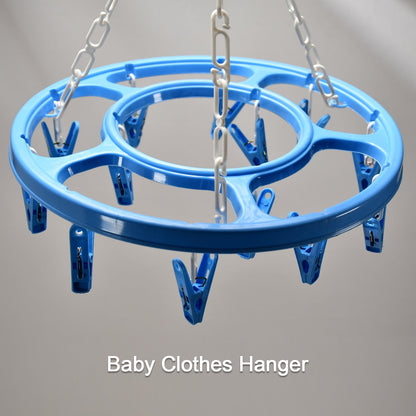 Round plastic hanger for drying clothes, hanging style