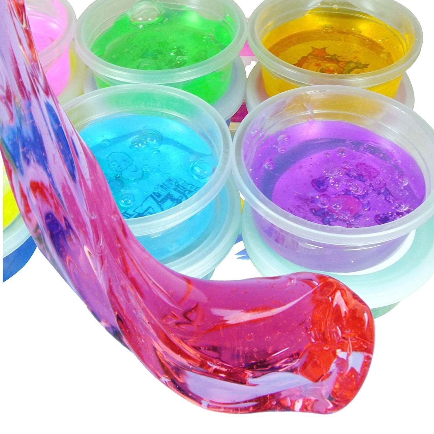 Playful slime combo with crystal-clear slime for kids.