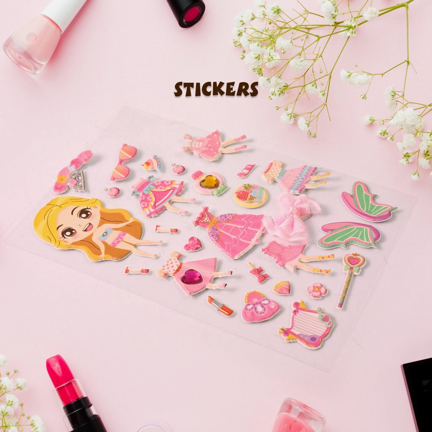 Multipurpose Adhesive 3D Stickers (1 Sheet /15×10 Cm)