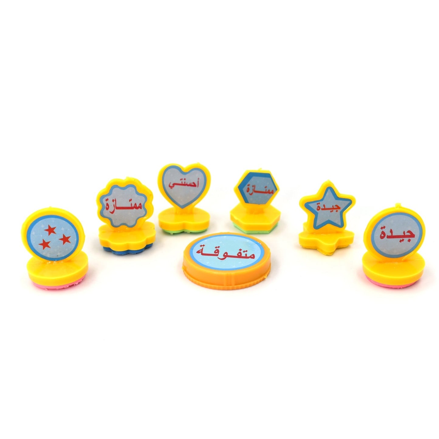 Kids' motivational stamps set, different shapes, 7 pieces