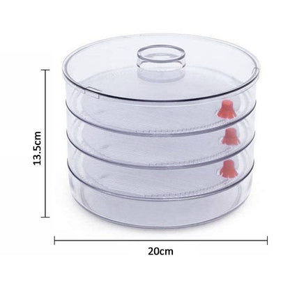 4-compartment sprout maker, made of plastic.