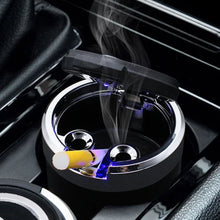 Portable Car Ashtray with Lid and Blue LED Light (1 Pc)