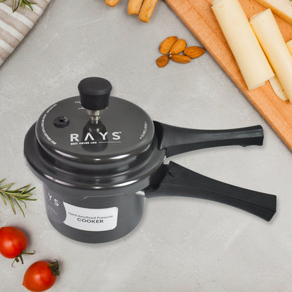 Aluminium Rays Black Beauty Pressure Cookers With Outer Lid (1.5 Litres / 1-Year warranty)