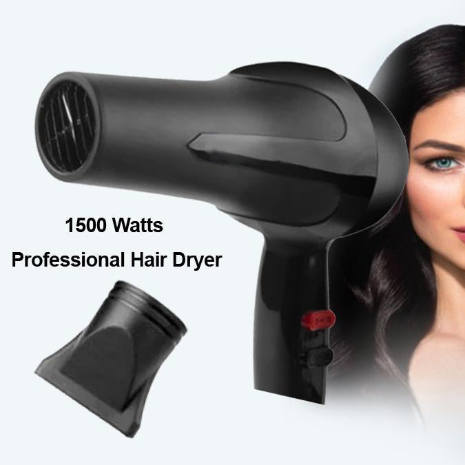 Black hair dryer with powerful motor