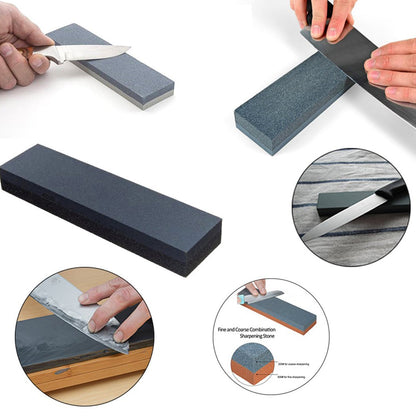 Robust sharpening stone for knives, scissors, and axes, high-density for reliable use.