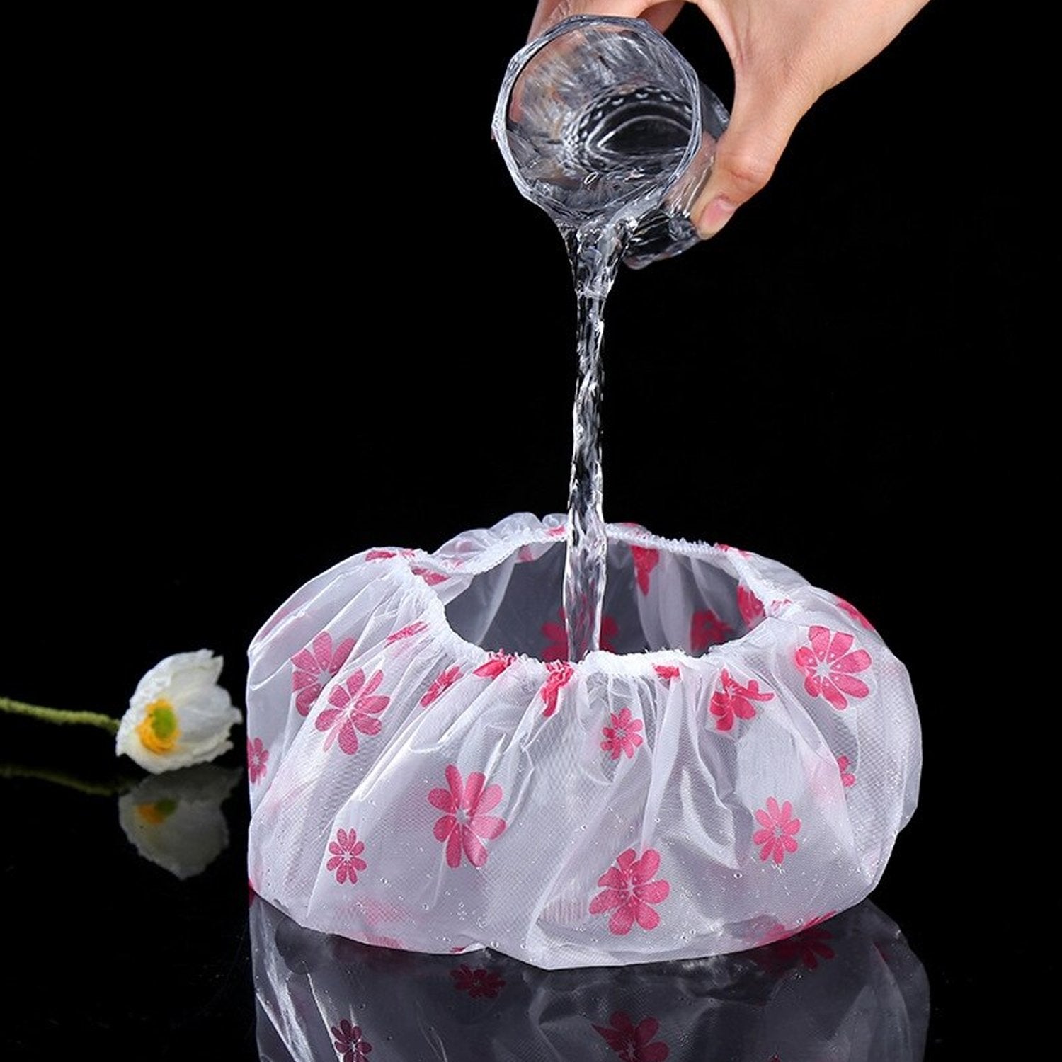 Stylish and reusable waterproof shower cap for women