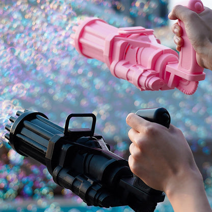 Eight-hole bubble gun featuring a playful design