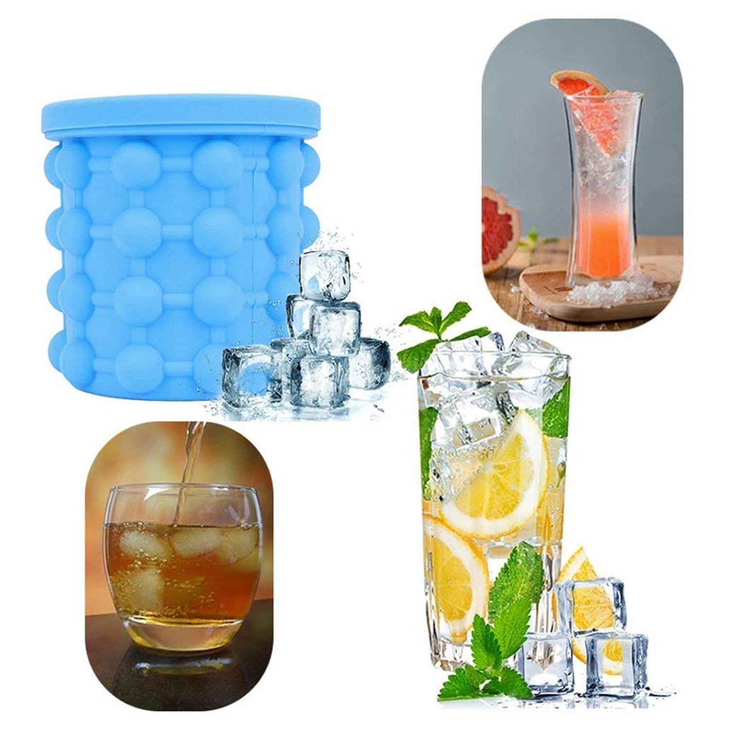 Space-saving ice cube maker