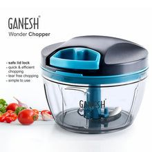 Ganesh 470 ml Wonder Chopper in grey, various angles and views.