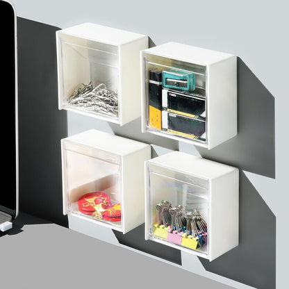 Adhesive wall-mounted storage box, flip holder for small items