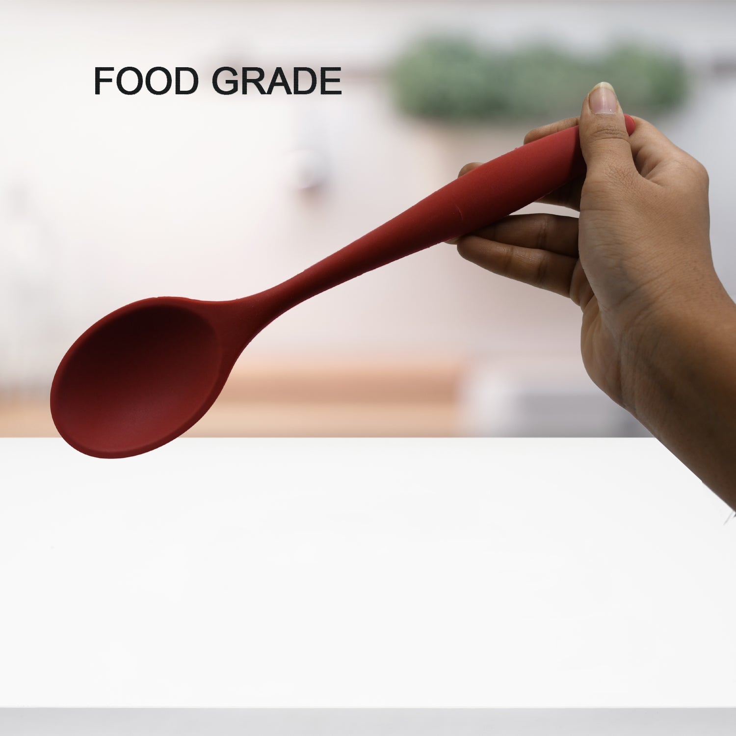 Hygienic silicone basting spoon for kitchen use