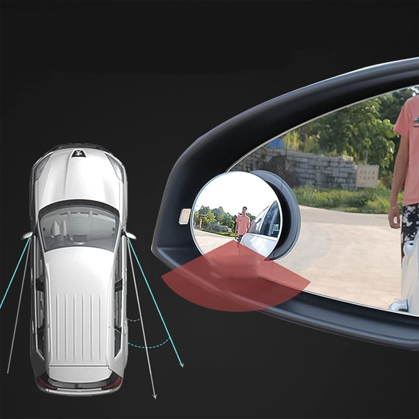 Car Blind Spot Side Mirror Round HD Glass Blindspot Mirror (2 Pcs Set)