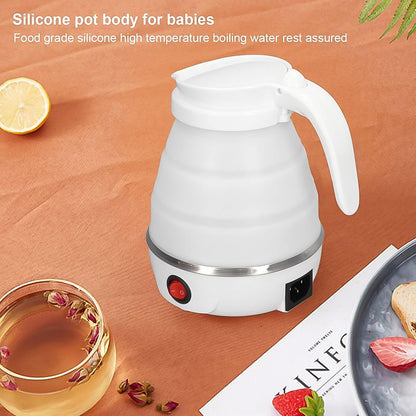 Travel Folding Electric Kettle 600W - (304 Stainless Steel & Silicone)