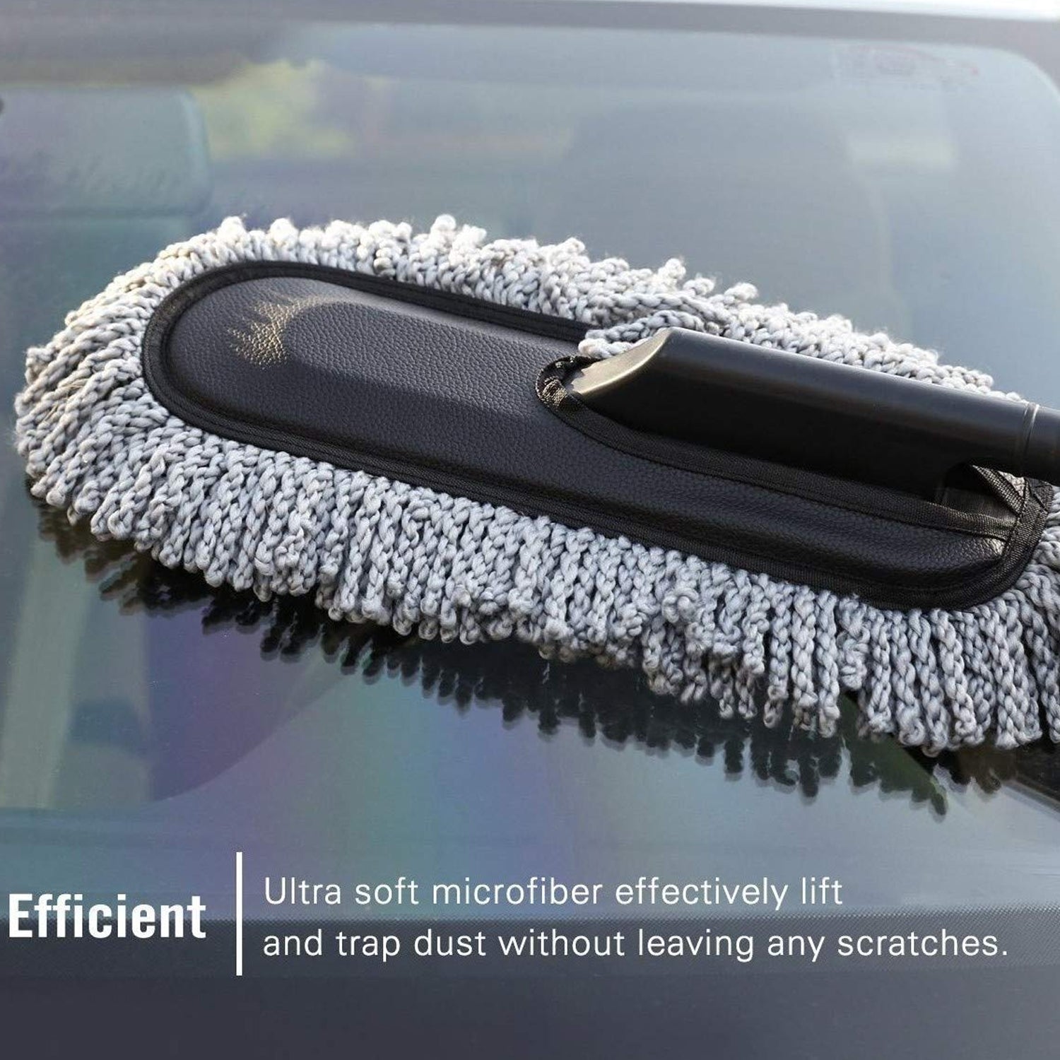 Car duster brush for interior cleaning