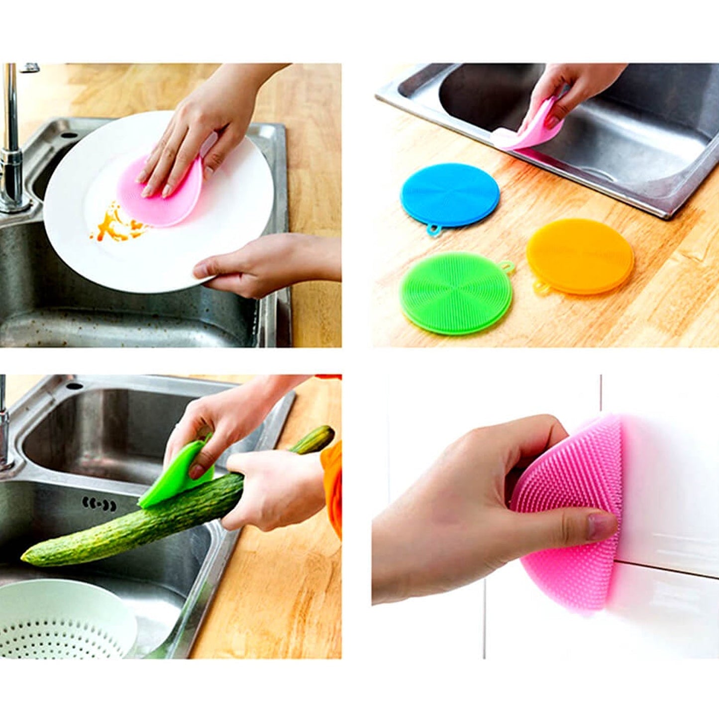 Kitchen cleaning silicone sponge