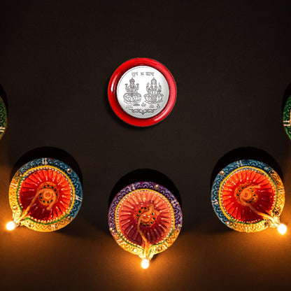 Silver coin with Maa Laxmi and Ganesh Ji for pooja and gifts