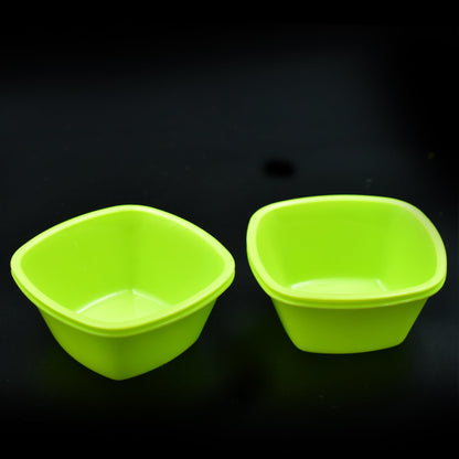 Square plastic bowl set for kitchen, pack of 4.