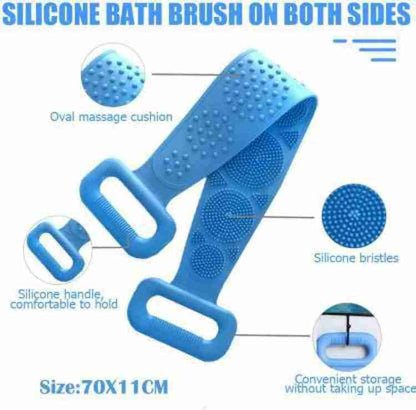 Back scrubber with silicone material