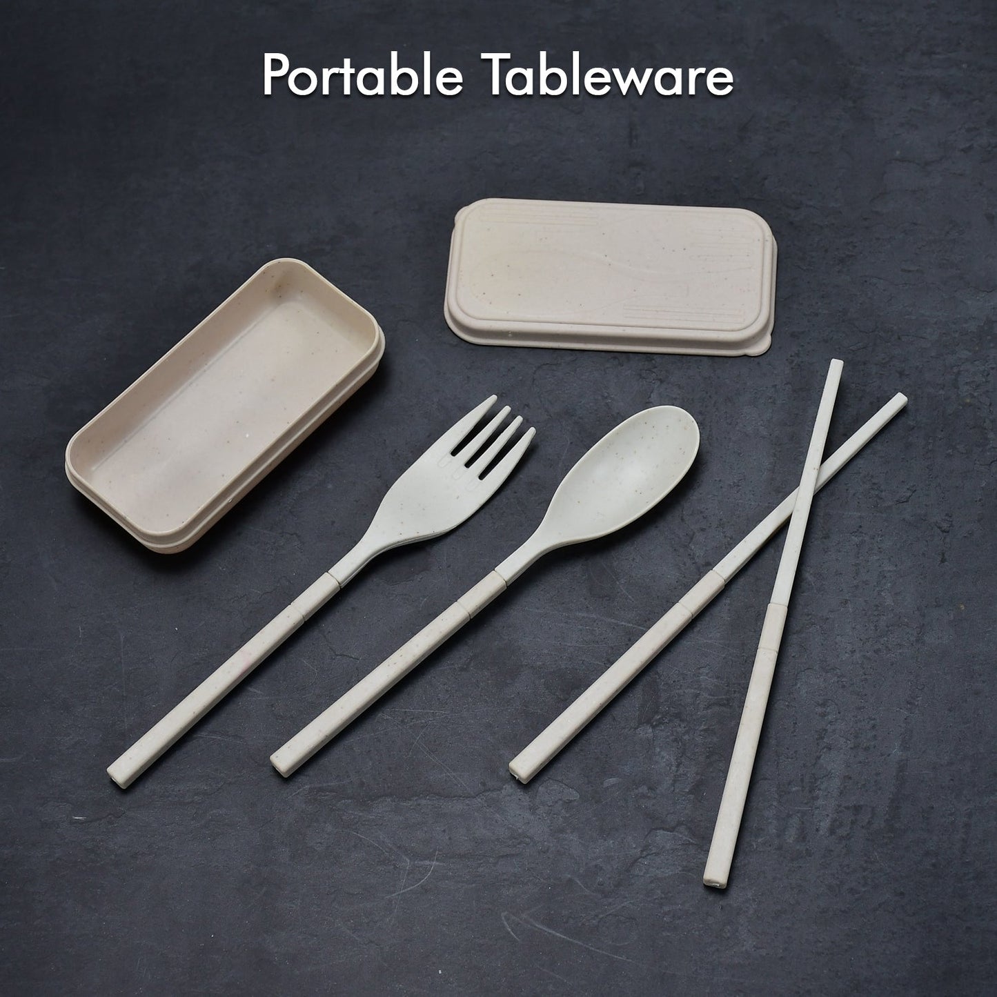 Travel cutlery set with detachable utensils.