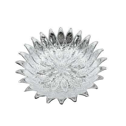 Decorative tray with silver plastic finish