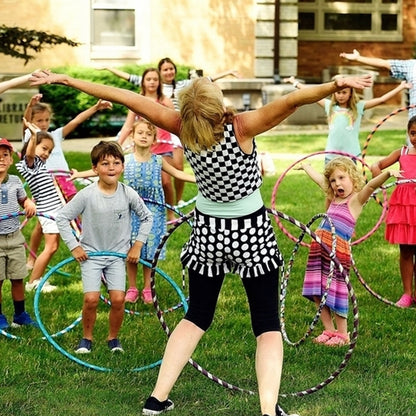 Interlocking fitness hoop with adjustable size options