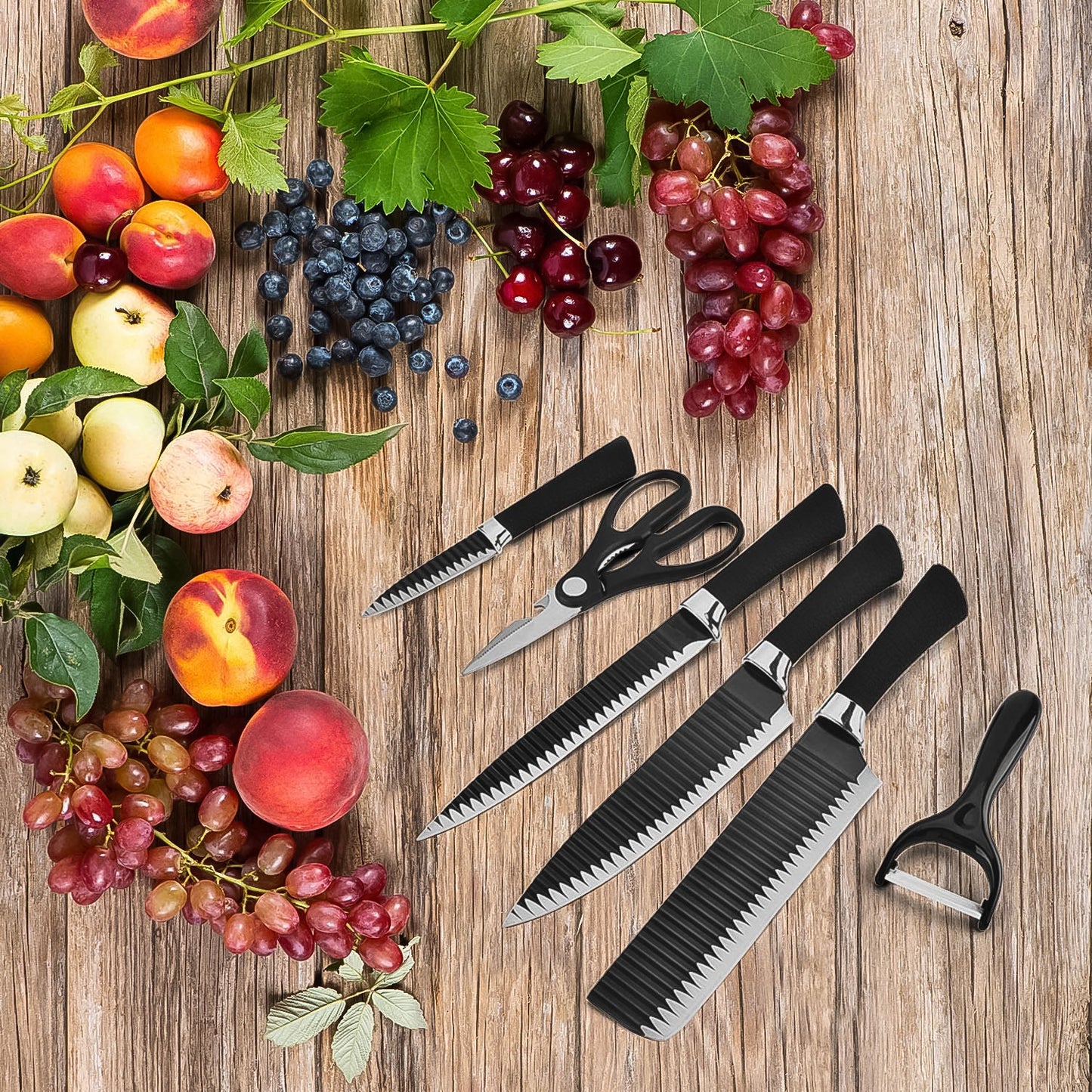 Ninja 6-Piece Stainless Steel Knife Set with Chef Peeler and Shears