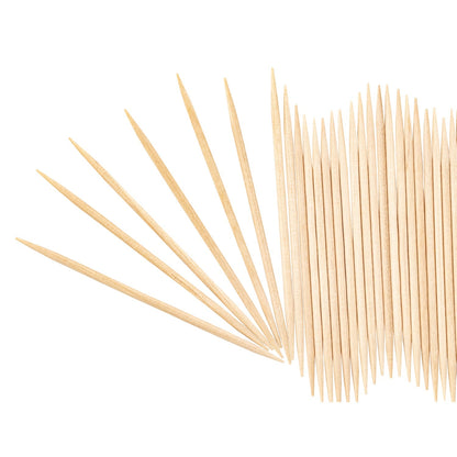 Wooden toothpicks in use