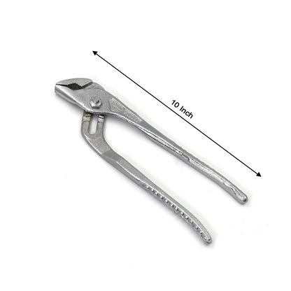 Chrome-plated slip joint plier wrench for water pump maintenance.