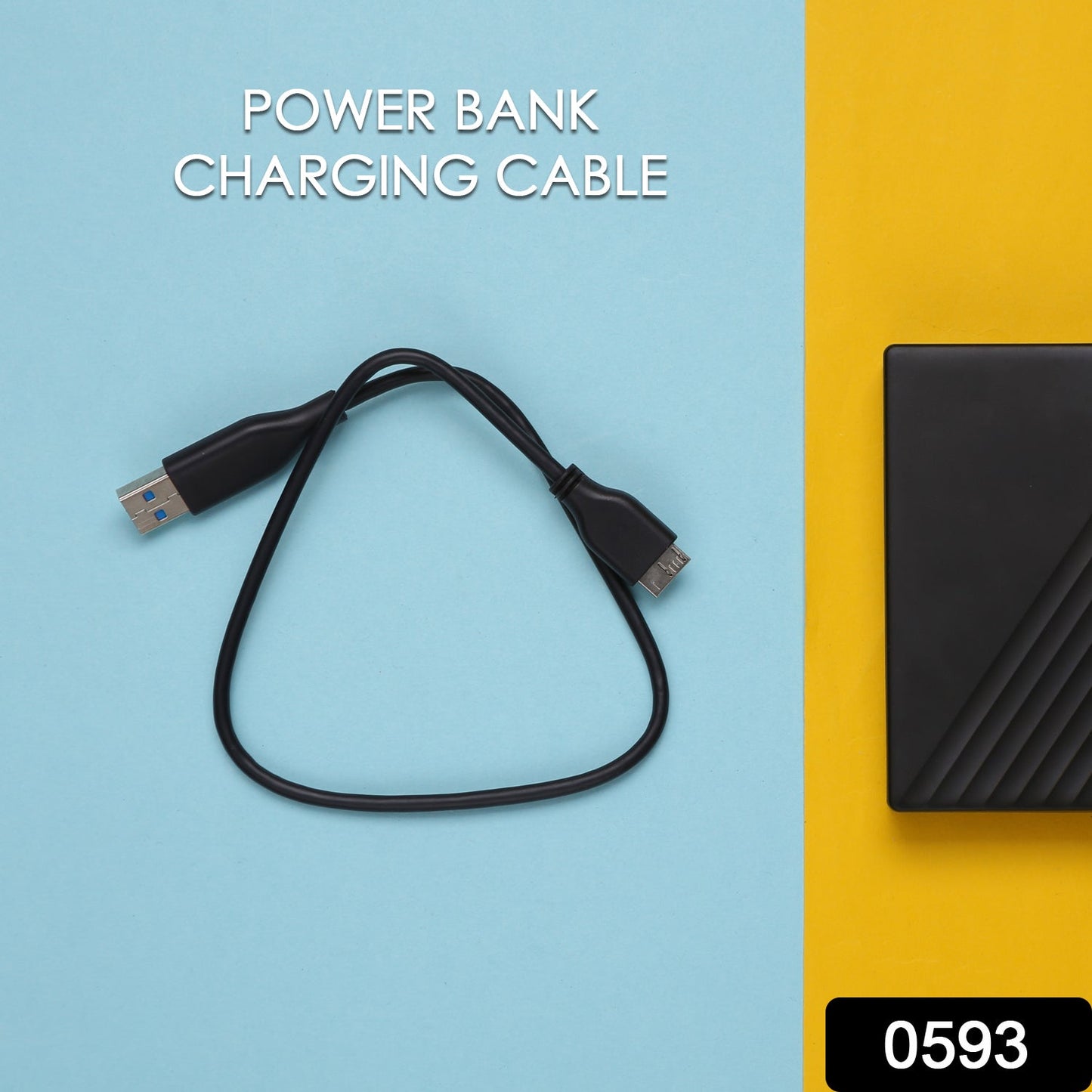 Micro USB cable for power bank charging.