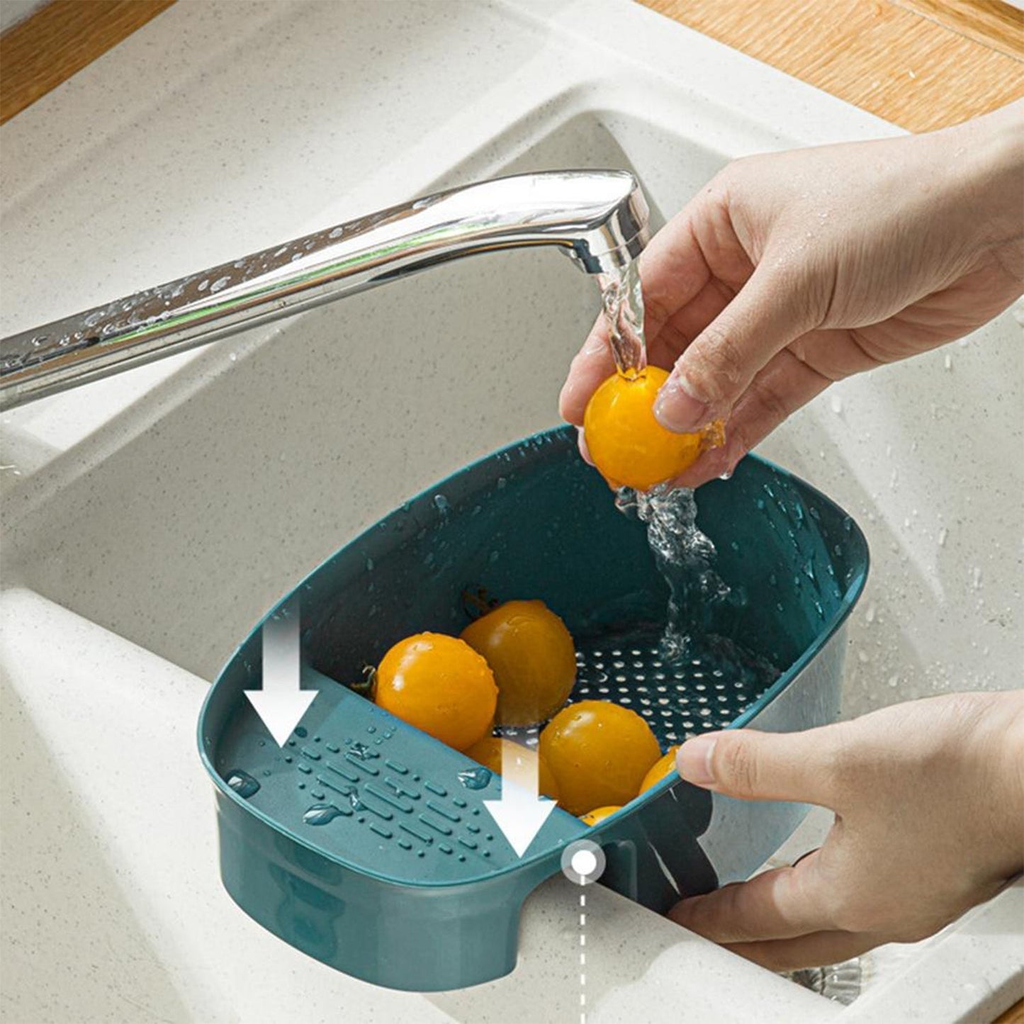 Drying rack and dish drainer, sink basket for kitchen organization