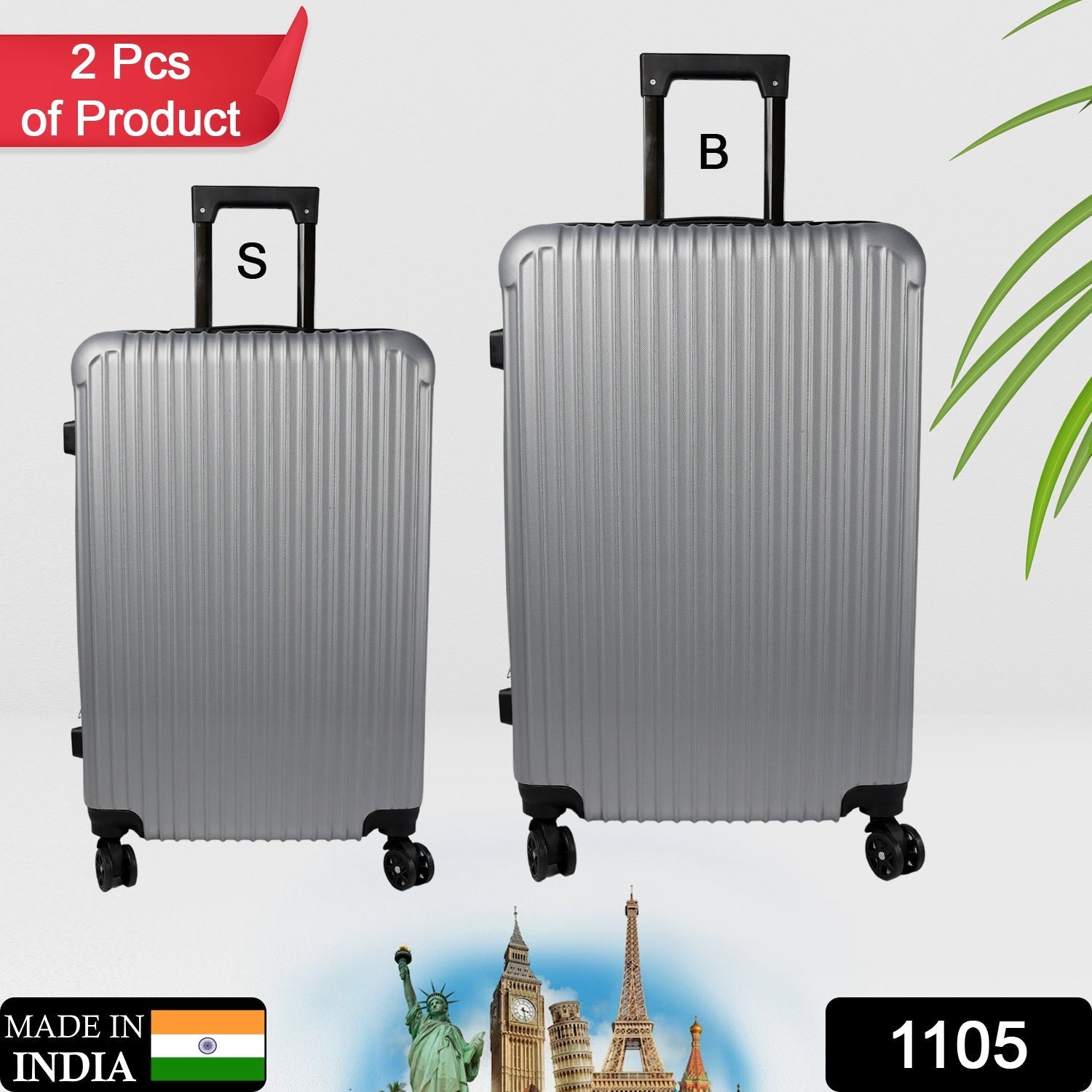 Big and small suitcase bags in various colors