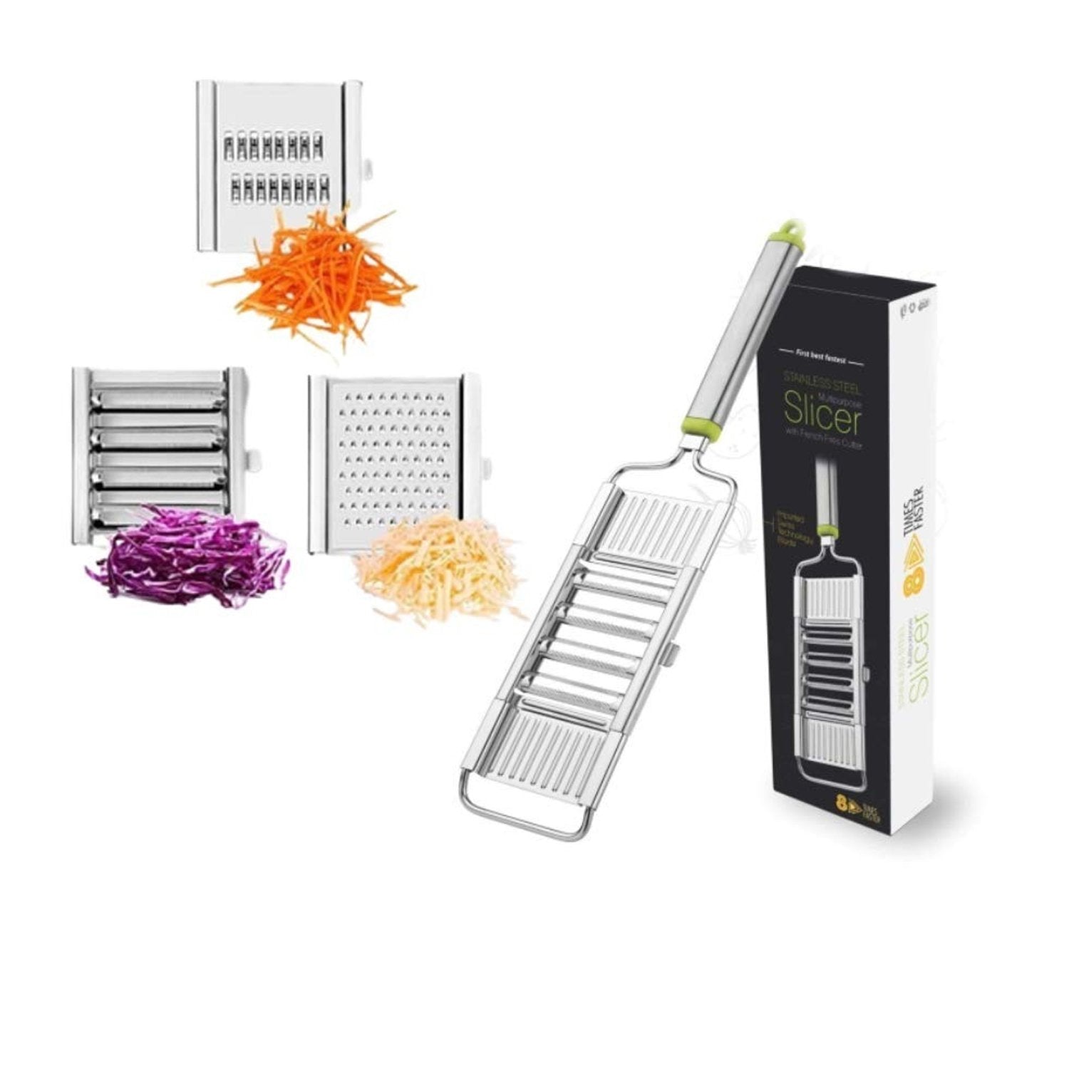 Stainless steel grater and slicer for kitchen use