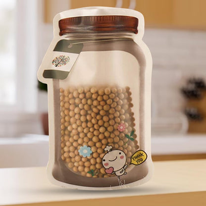 Plastic Transparent Big Jar Shaped Pouch With Zipper (1 Pc)