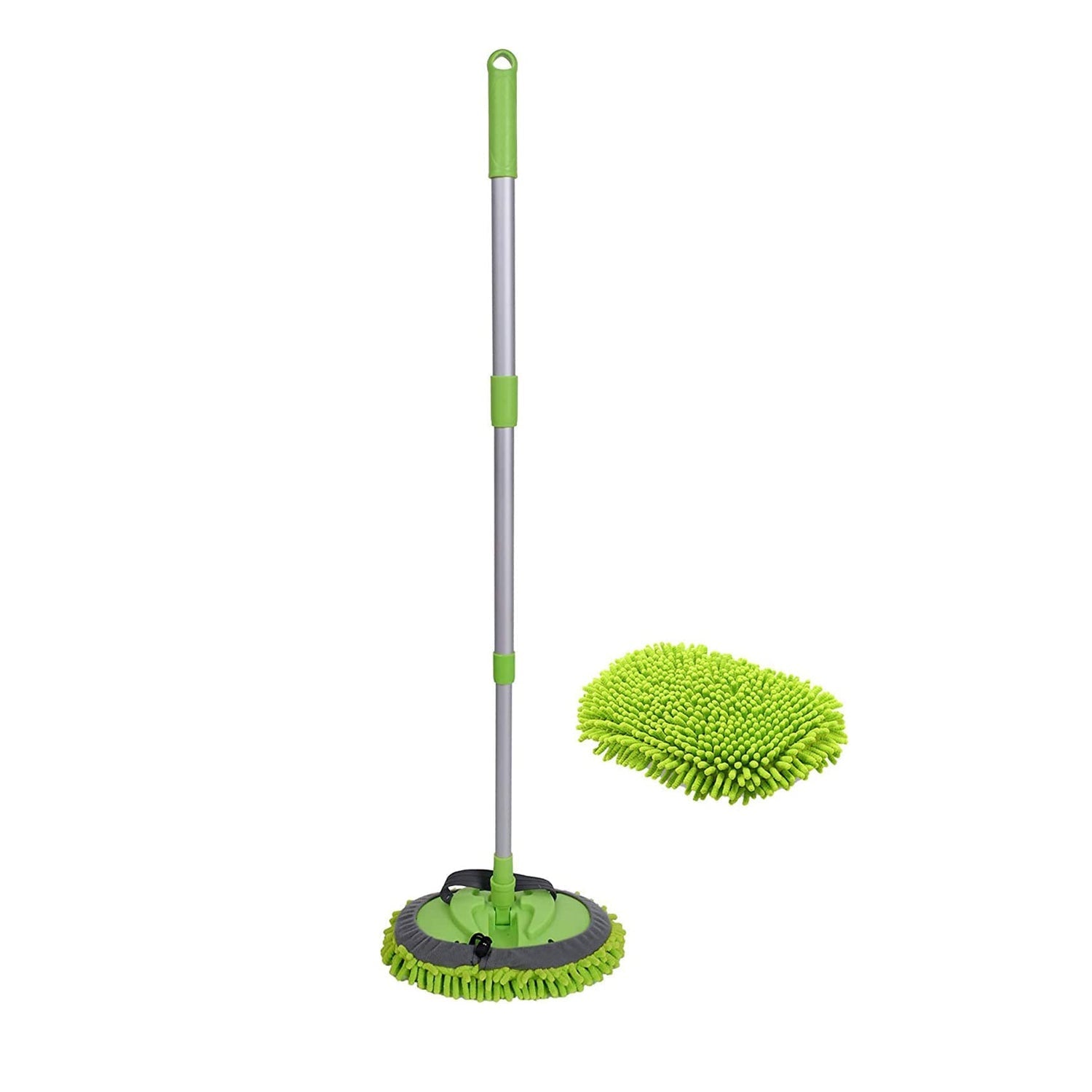 Microfiber duster with extendable handle for car and home use