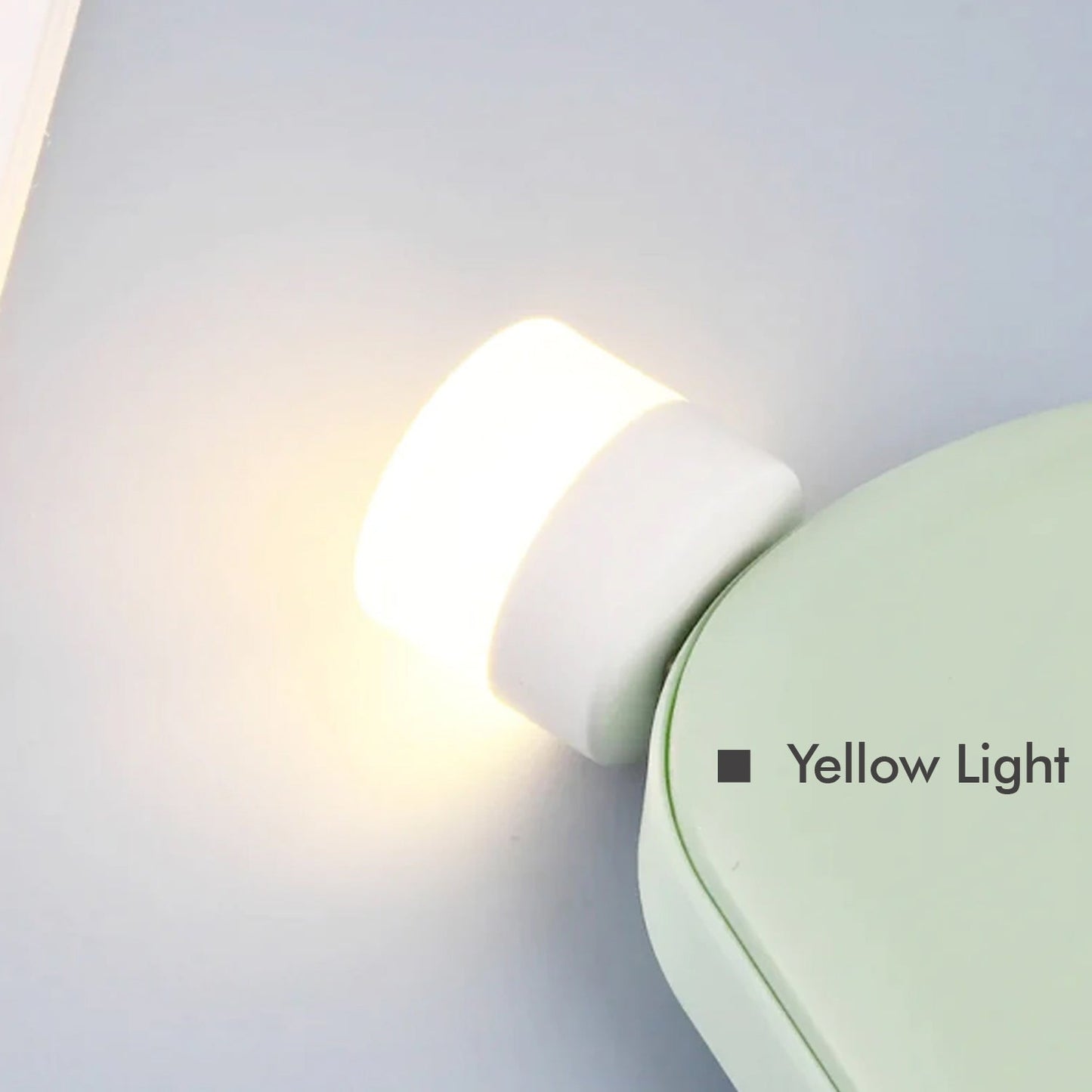 Yellow room lighting USB bulb, commonly used in official places.