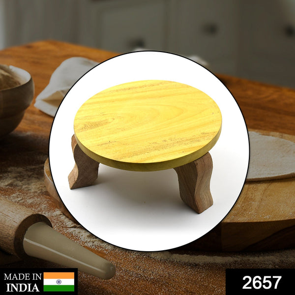 Traditional wooden patala for rolling rotis, perfect for home cooking