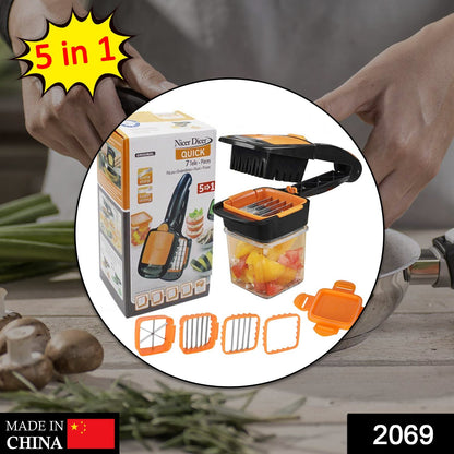 Versatile kitchen dicer for slicing and chopping vegetables.