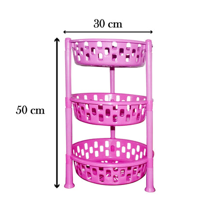 Circular plastic organizer with multiple levels for efficient storage