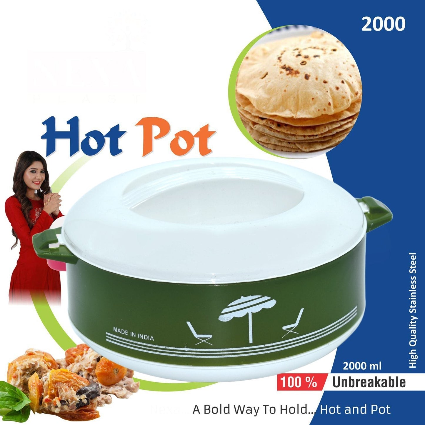 Serving casserole with lid, ideal for keeping food warm