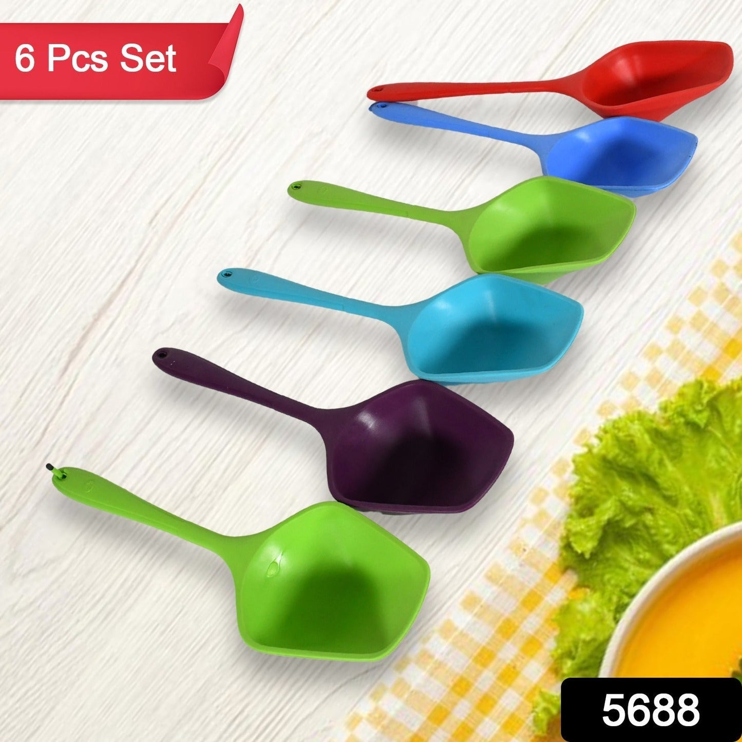 Multipurpose Silicone Spoon, Silicone Basting Spoon Non-Stick Kitchen Utensils Household Gadgets Heat-Resistant Non Stick Spoons Kitchen Cookware Items For Cooking and Baking (6 Pcs Set)