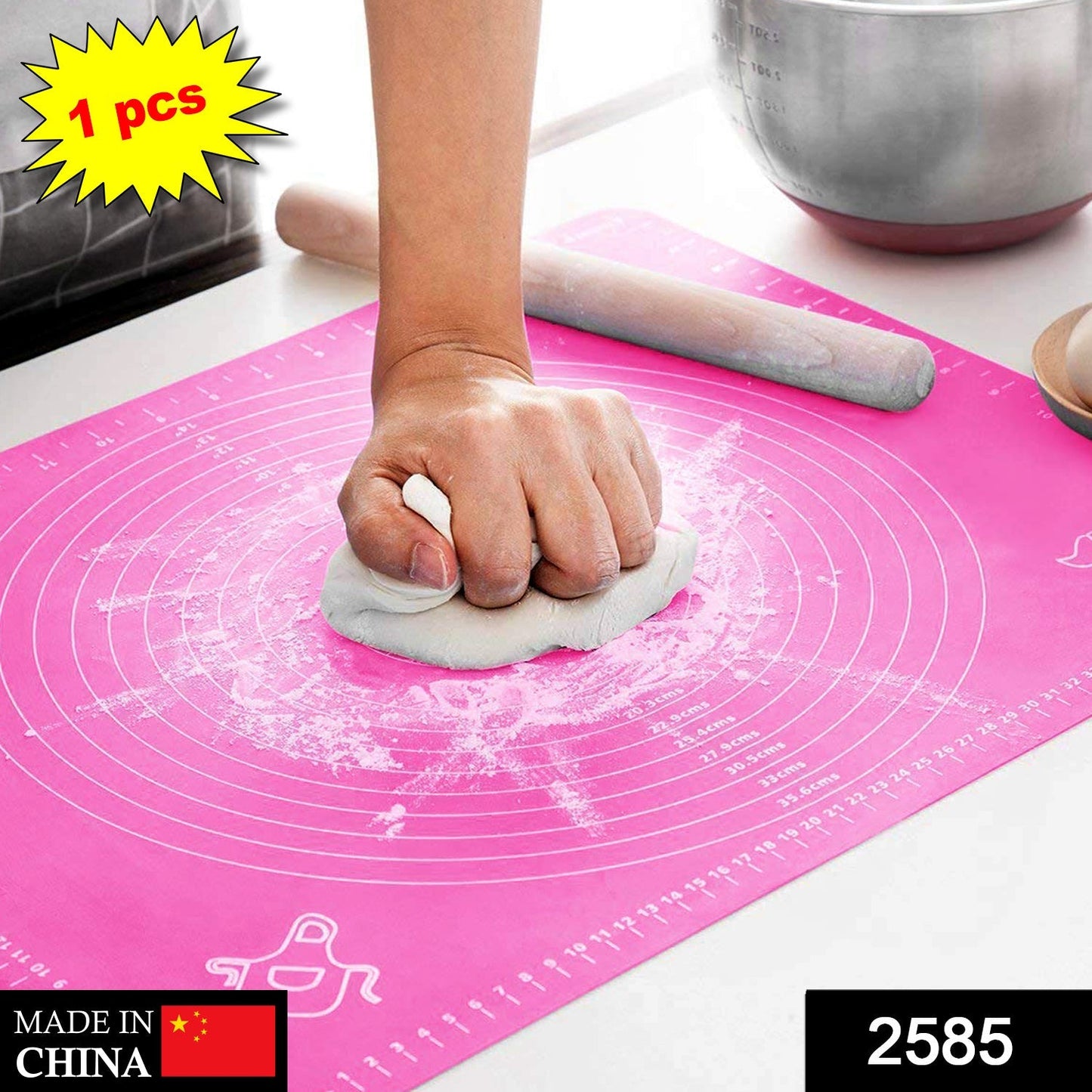 Non-stick silicone fondant mat for baking and rolling