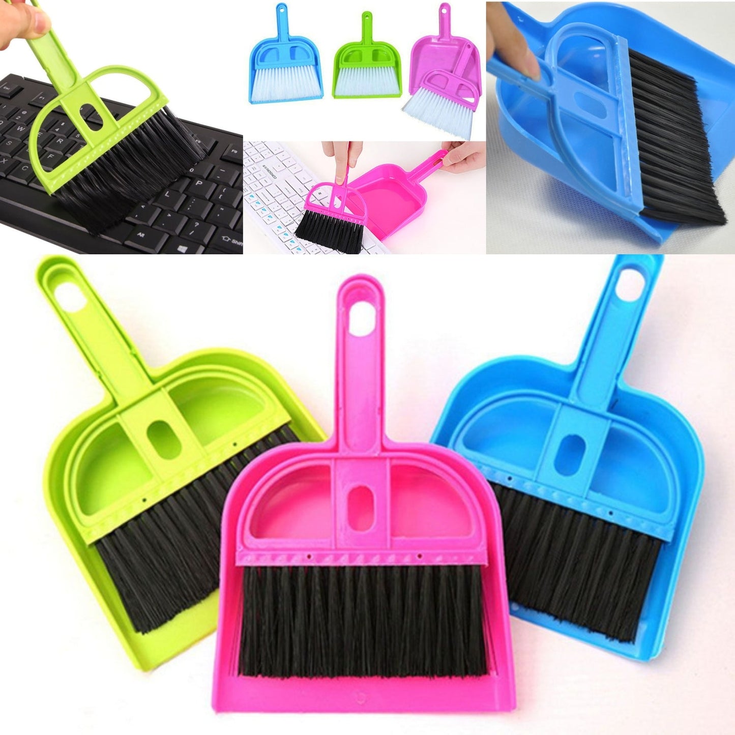 Handy dustpan and brush combo for small spaces.