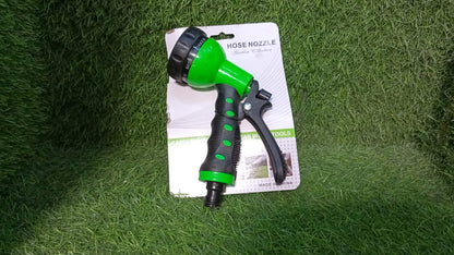 Metal garden hose nozzle with 8 functions