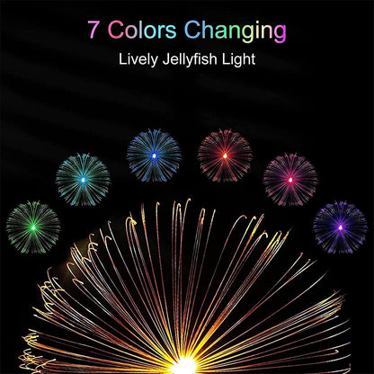 2pcs Garden Solar Outdoor Lights Decorative , 7 Colors Changing RGB Light Waterproof Flower Jellyfish Firework Decor for Garden Patio Landscape Pathway Yard Holiday Decor