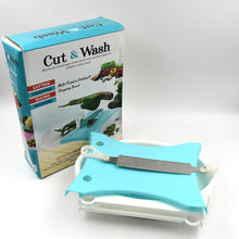 Adjustable cut and wash tool for easy vegetable and fruit prep in the kitchen.